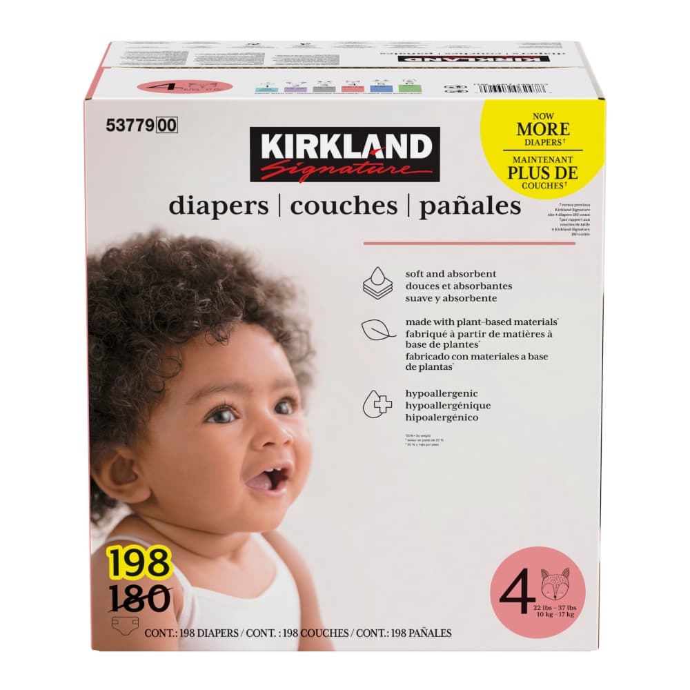 Couches Kirkland Signature Taille 4 — 198 couches